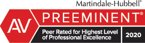 Martindale-Hubbell | AV Preeminent | Peer Rated For Highest Level of Professional Excellence | 2020